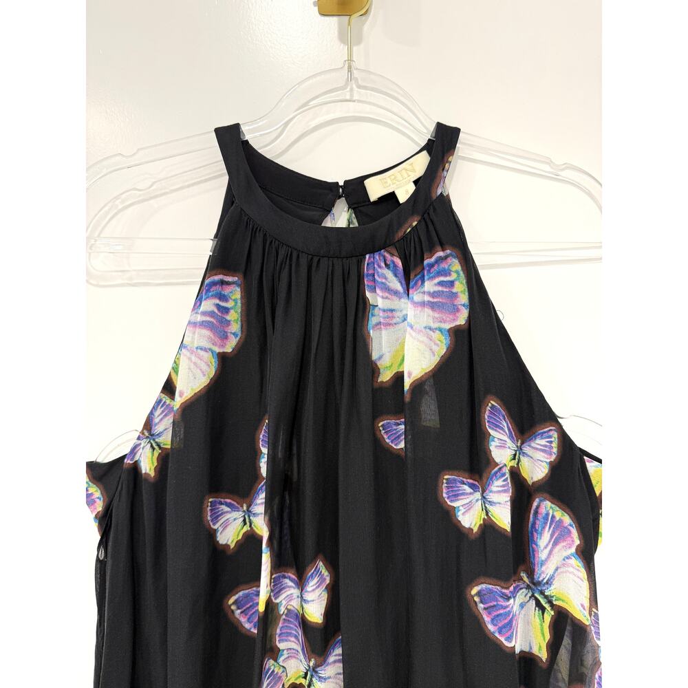 ERIN erin fetherston 100% silk Butterfly Gardens Maxi Dress Sz 8 Retail $450 - Picture 5 of 15